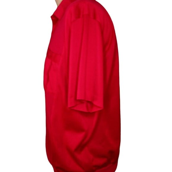 Alan Stuart Polo Shirt Mens XL Red Banded Waist Mesh Panel Casual Vintage 80s - Picture 7 of 10